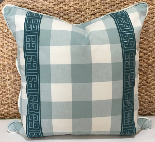Blue Plaid Pillow Greek Key Trim Blue Plaid Pillow Greek Key Trim Decor This Modern And Is The Perfect Addition To Any Home