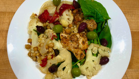 Mediterranean Chicken Cauliflower Bake