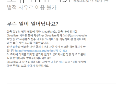 정부 규제로 성인사이트 접속 차단? HTTP 451 오류의 의미와 VPN 방식 차이