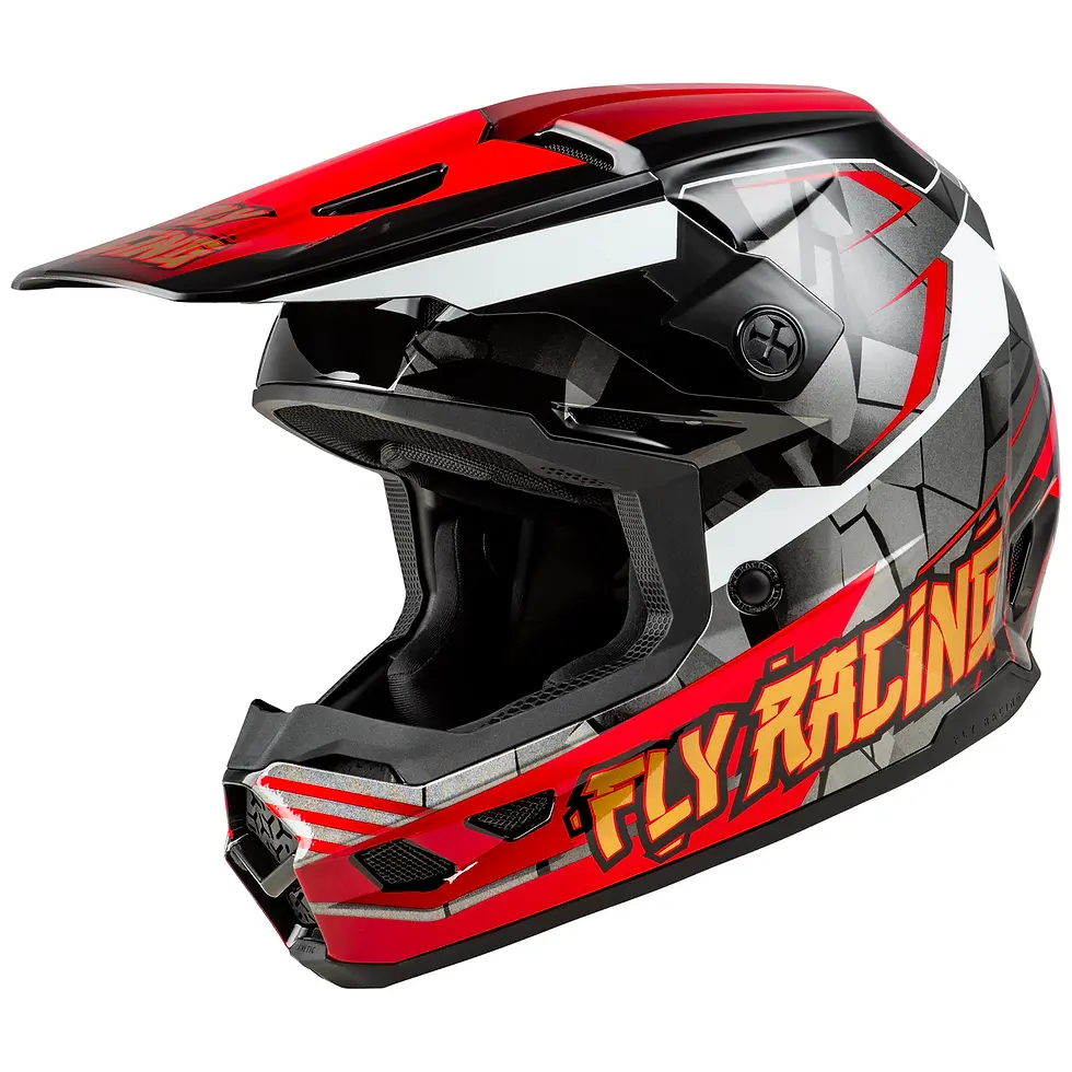 Fly Racing 2025 Youth Kinetic Scorched Helmet (Red/Black/White)