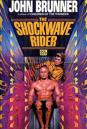 Cover of The Shockwave Rider by John Brunner – early cyberpunk novel exploring surveillance and digital identity