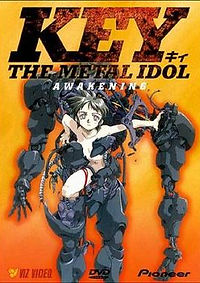 Poster of anime Key the Metal Idol, cyberpunk anime exploring humanity, technology, and identity