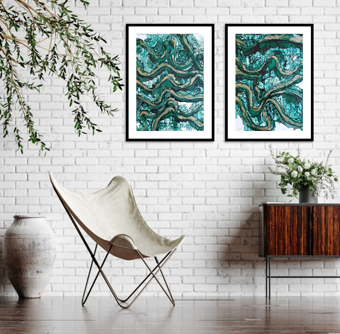 Entangled From Below I (diptych)