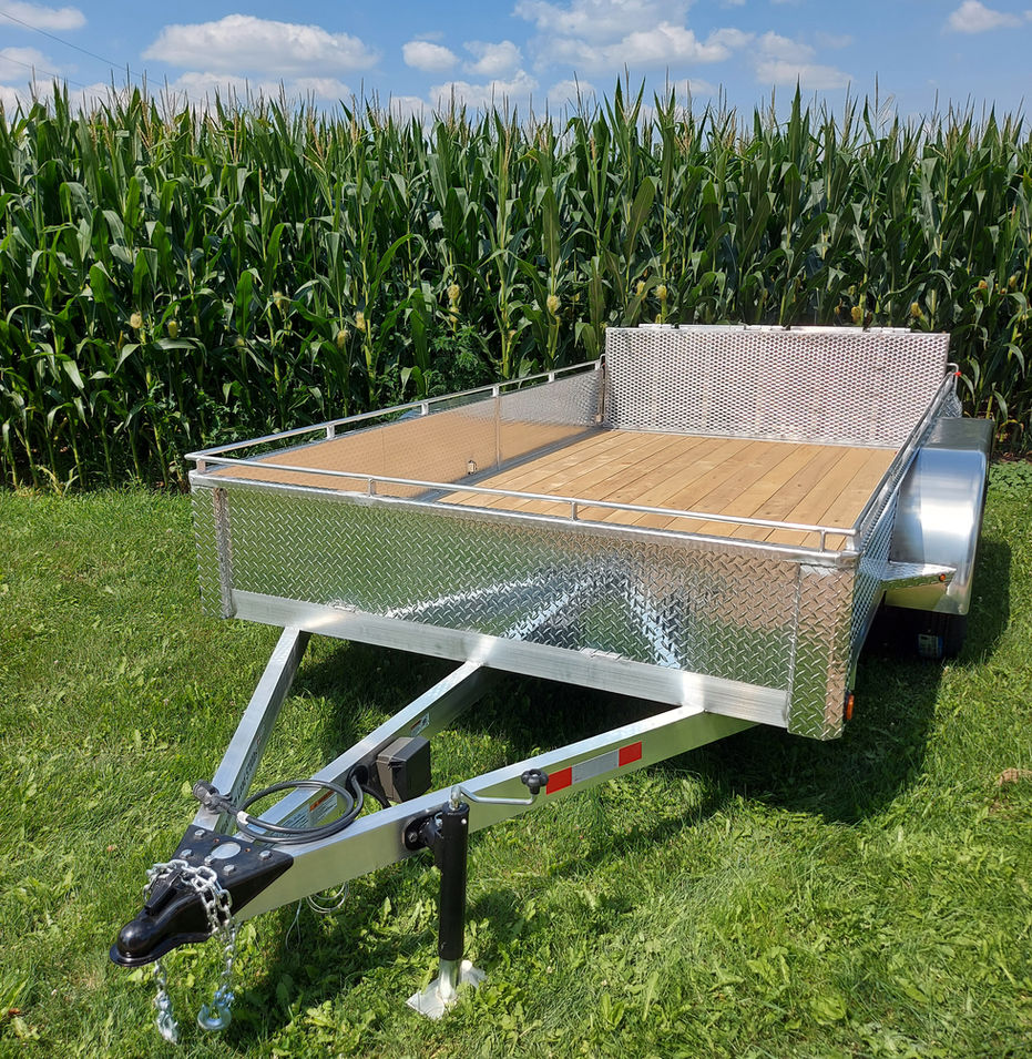 large aluminum utility trailer dual axle cargo space