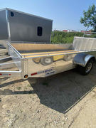 2025 Bearco 8x14 HD aluminum trailer: 5k axle, bifold gate, 3yr warranty, welded box, spare bracket, hardwood deck, weatherproof harness