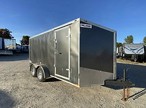 2016 7x14 V-Nose enclosed trailer – barn doors, LED lights, 6’6” height, trade-ins accepted