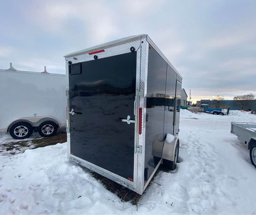back ramp door of enclosed trailer