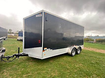 2019 7x16 V-Nose enclosed trailer, extended roof, tandem 3.5k axles, new tires, barn doors, E-track, lights working