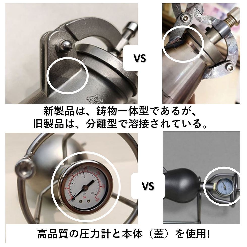 サムネイル： ポン菓子機 / 家庭用・キャンプ用に開発! ステンレス720ml / 5つの安全設計 、自動安全装置++