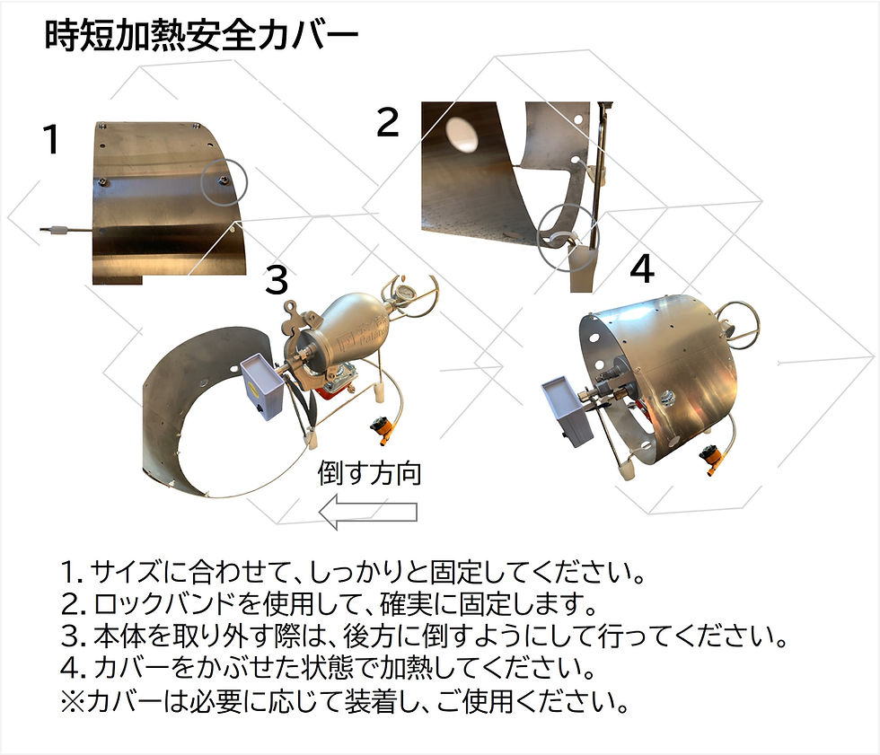 サムネイル： ポン菓子機&香ばしい圧縮式焼き栗機 時短加熱安全カバー (JS100) で、もっと快適に、もっと安心に