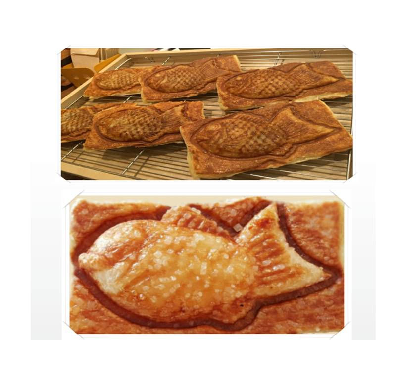 サムネイル： たい焼き器5Pフランス風ペストリーpastry /テフロン3重コーティングで焦げ付かない/パンサイズ14cm×11cm/++工場渡し激安価格..