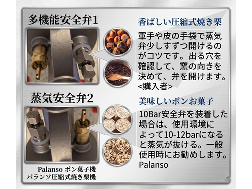 ポン菓子機 *手動式セット 容量4合 5つの安全設計 使用方法簡単 安全