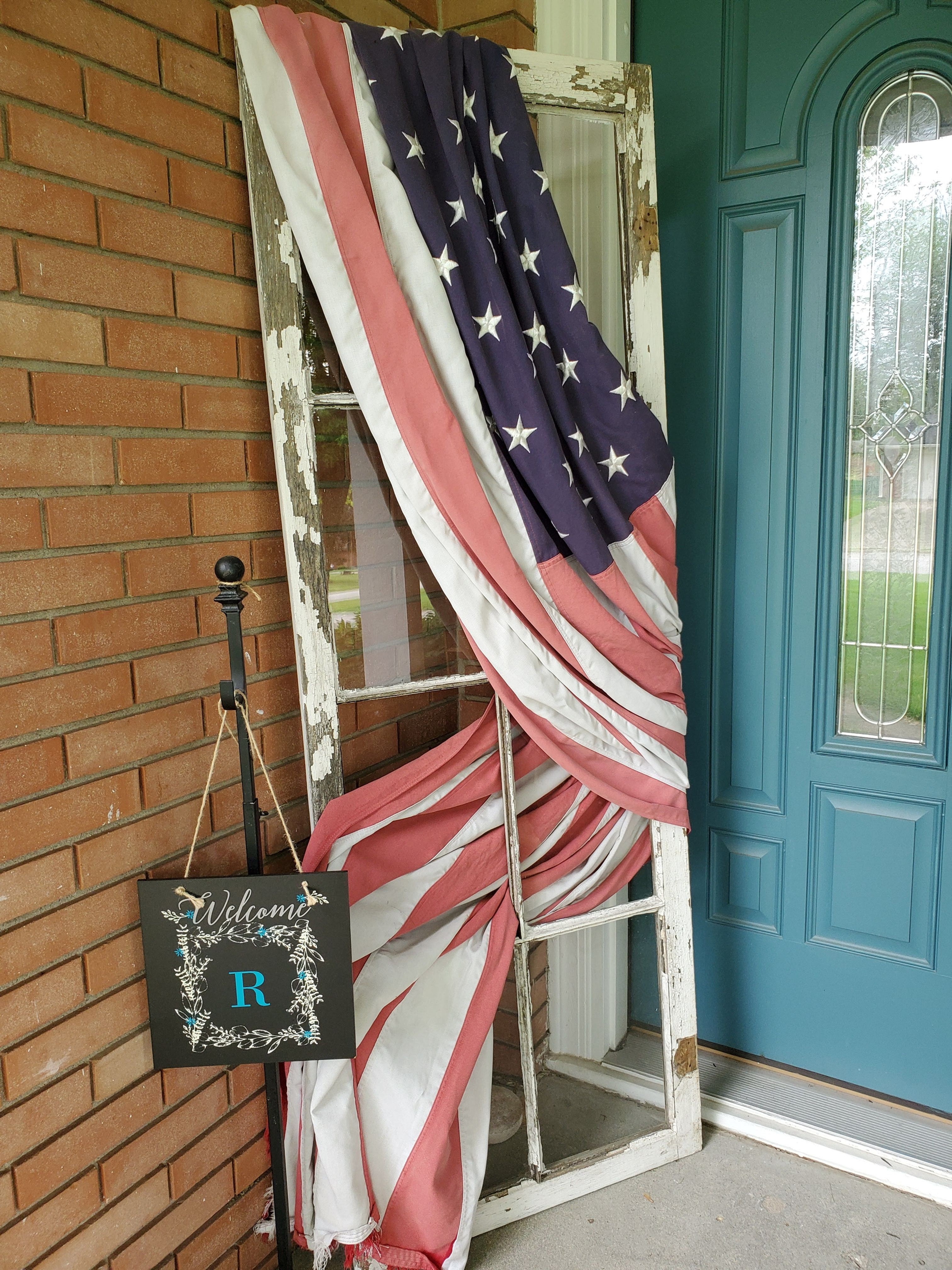 All American Flag Window