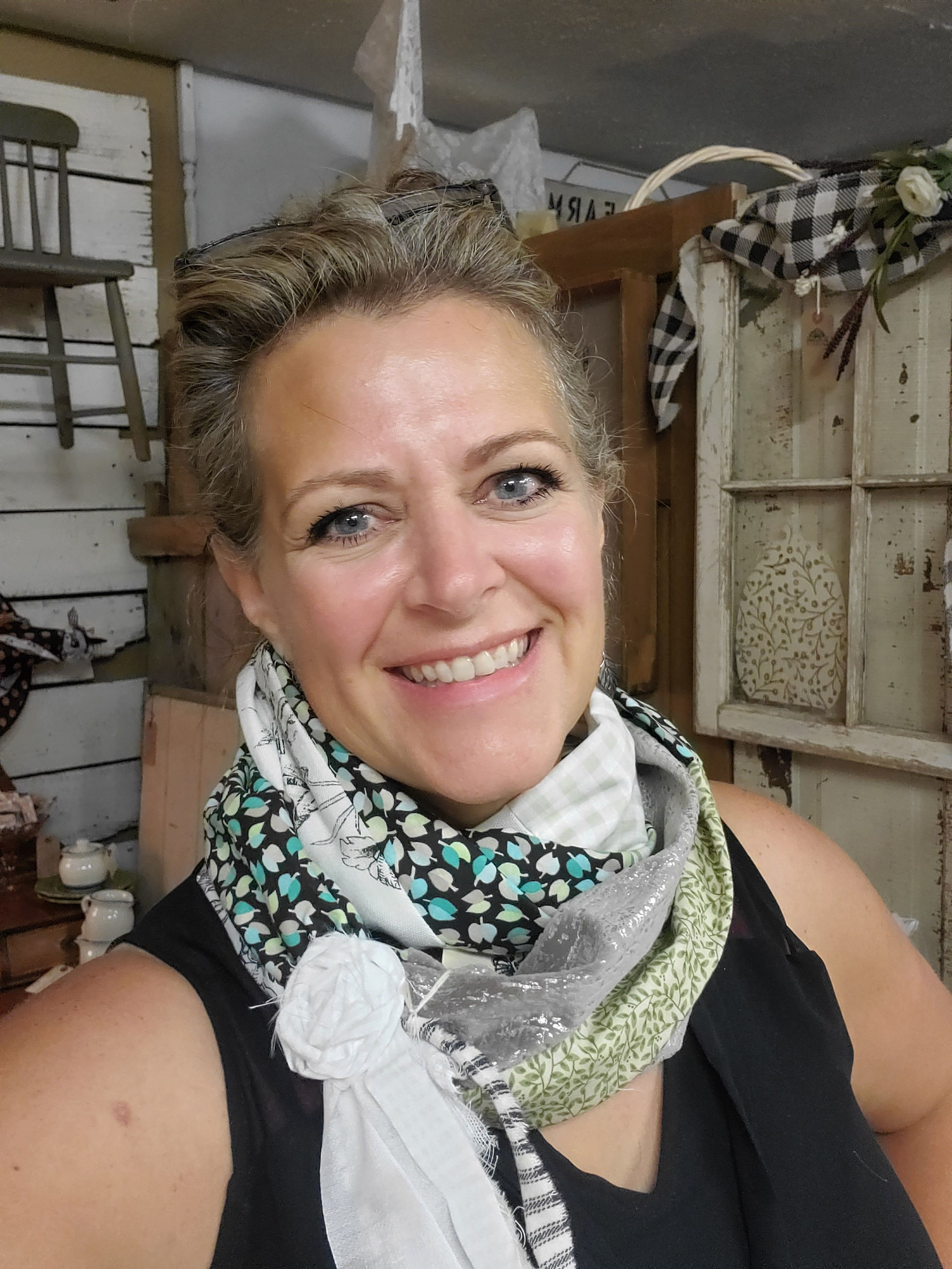 Scarf, handmade patchwork