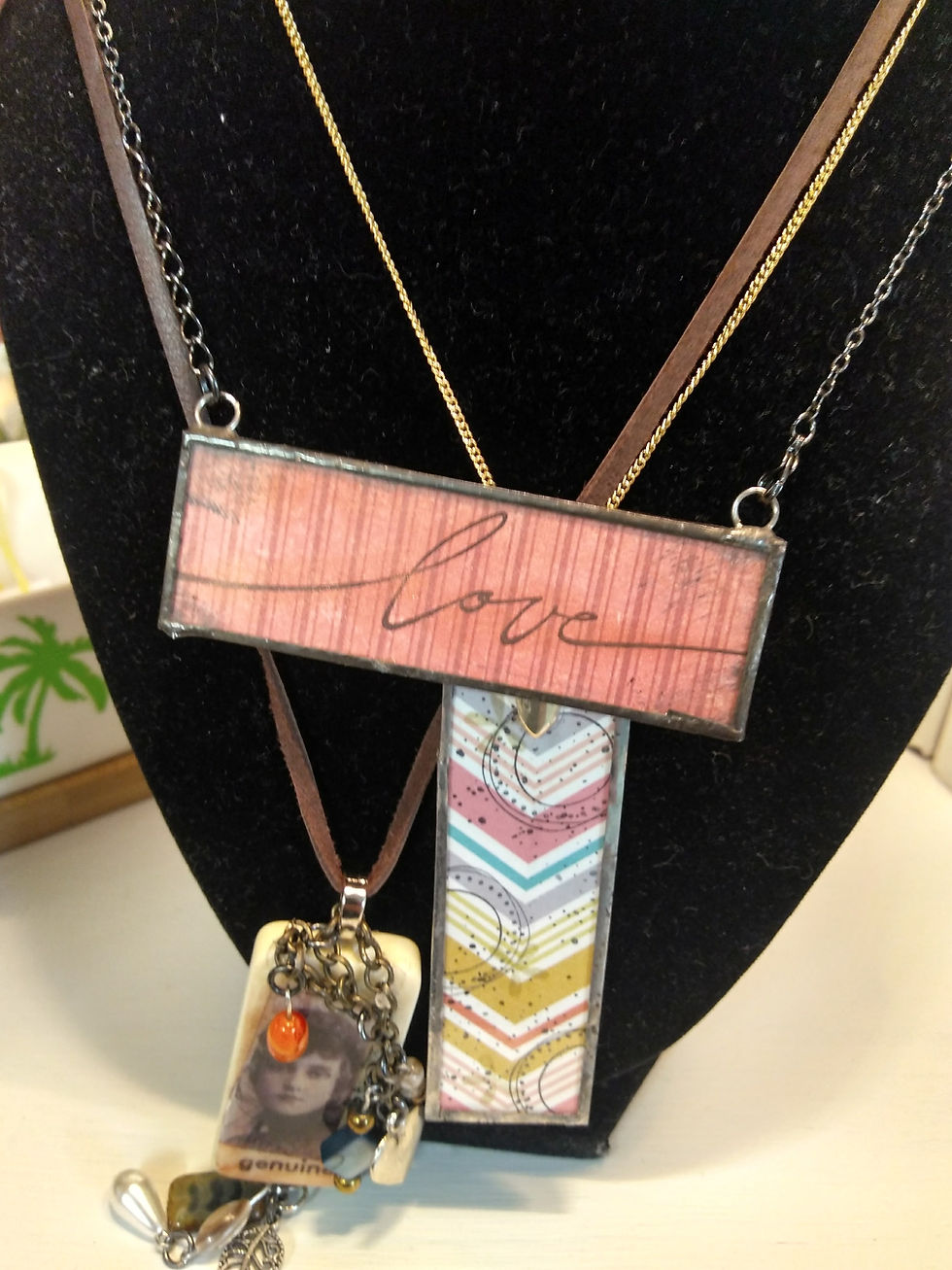 Thumbnail: Altered Necklace Pendant, double sided