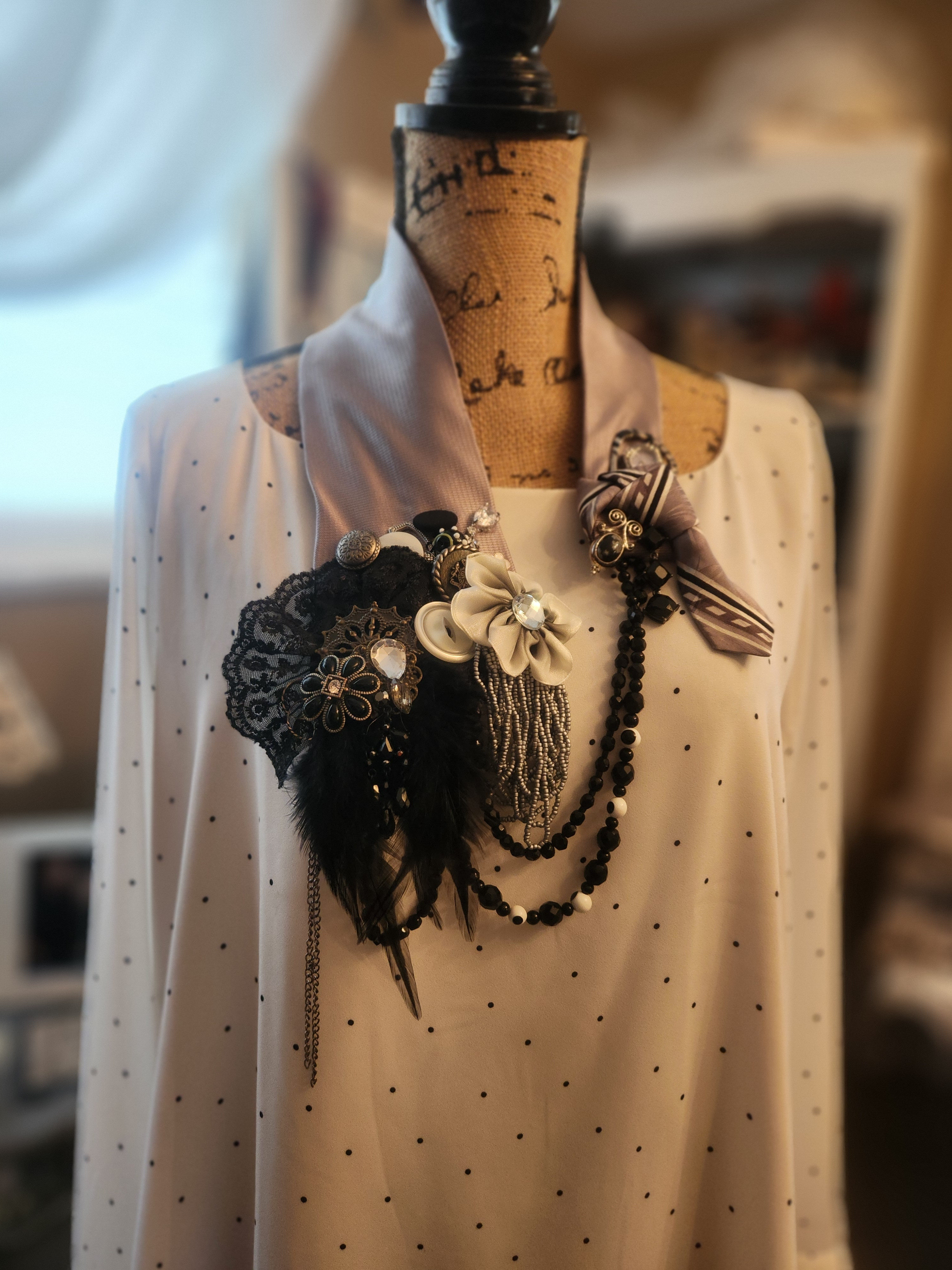 Upcycled Altered Necktie Necklace