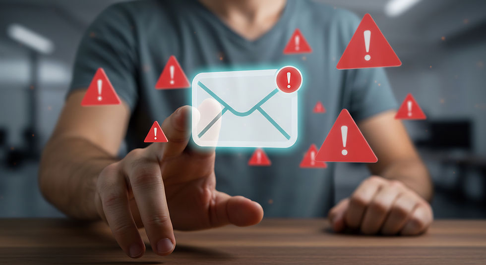 Ein Pfleger möchte eine Vor ihm animierte digitale Email öffnen