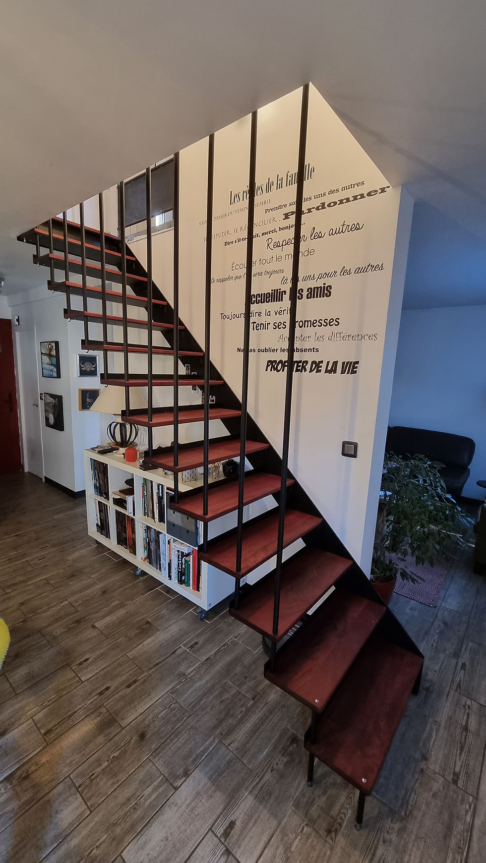 Escalier Acier Bois