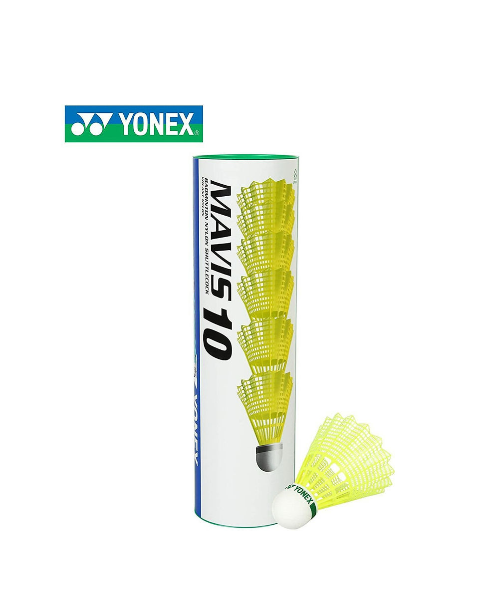 YONEX Mavis 10 Shuttle Cock (Yellow) - Green Cap(1 Tube / 6) Nylon Shuttle - Yel