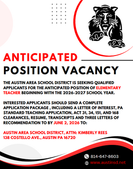 Austin Area School District Seeking Elementary Teacher for the 2026/27 School Year