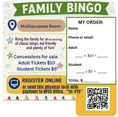 Back to School Family Bingo at Northern Potter Children's School