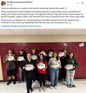 Bradford Area School District Leadership Awards