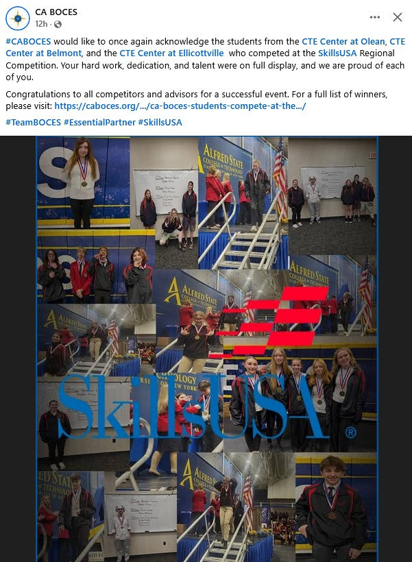 Cte Competition CTE Centers at Olean, Belmont, and Ellicottville Compete at Regional ...