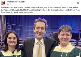 Wellsboro High School Students Participate in the Region IV Chorus