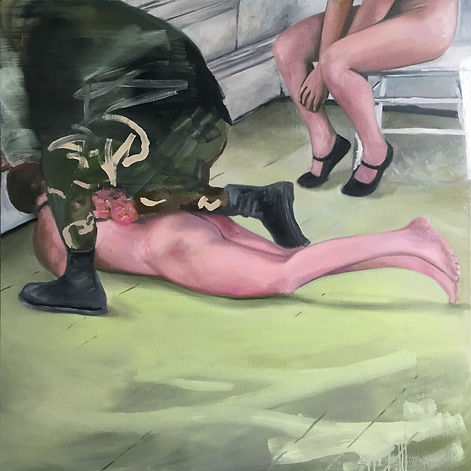 Markus Boesch - Some kind of feet some kind of legs 120 cm x 120 cm Oil on Canvas