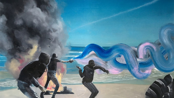 Stones thrown into the sea