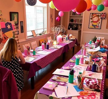 arts and crafts table at party.jpg