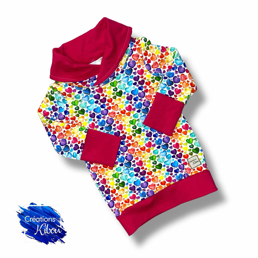 Tunique évolutive 3-12M Coeurs