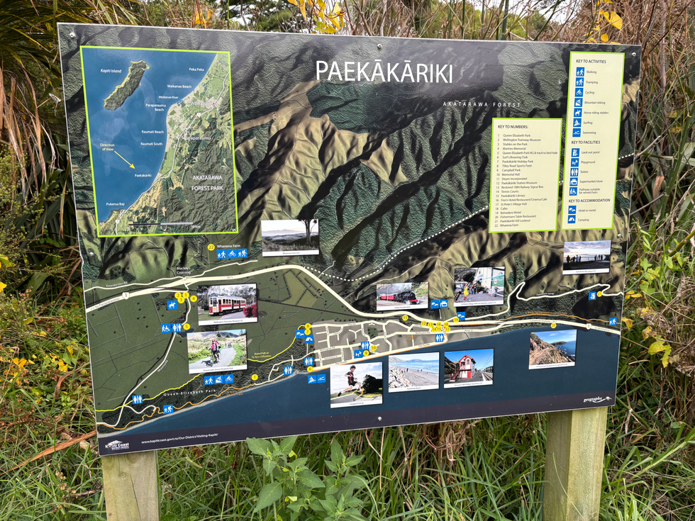 Photo of facility map of Paekakariki along side the Coastal track