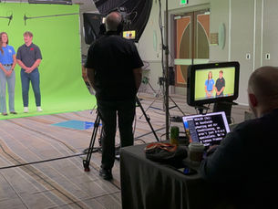 a video produciton crew filming a commercial