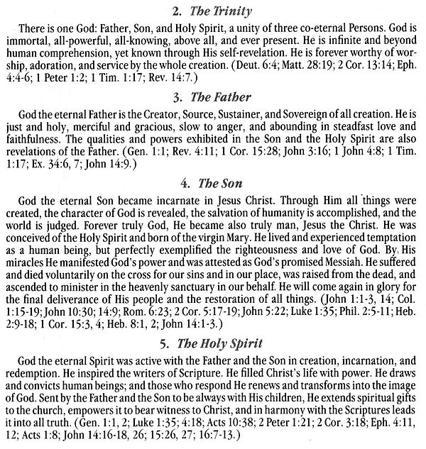 1981 Seventh-day Adventist church statement of belief