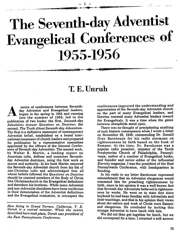 Publication with T. E. Unruh's thoughts