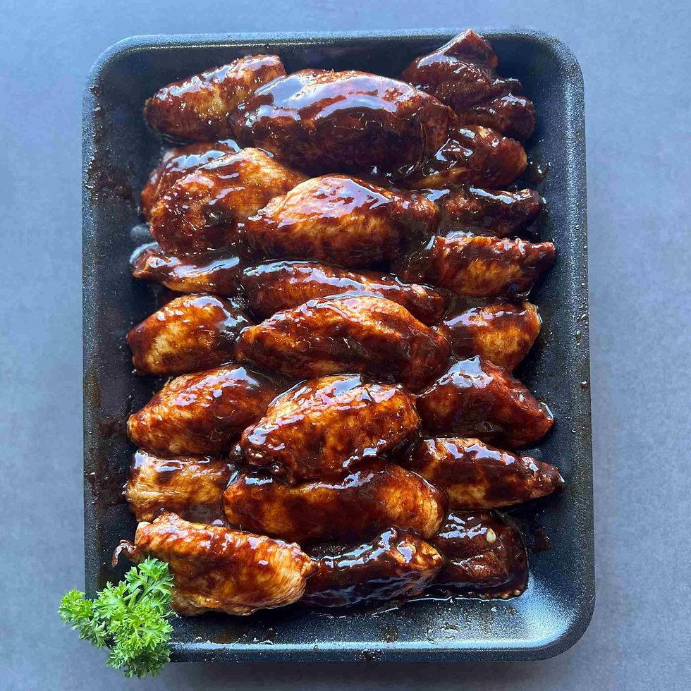 Honey Soy Chicken Wingettes from Moofish Sydney, made with 100% Australian free-range chicken, RSPCA Approved.
