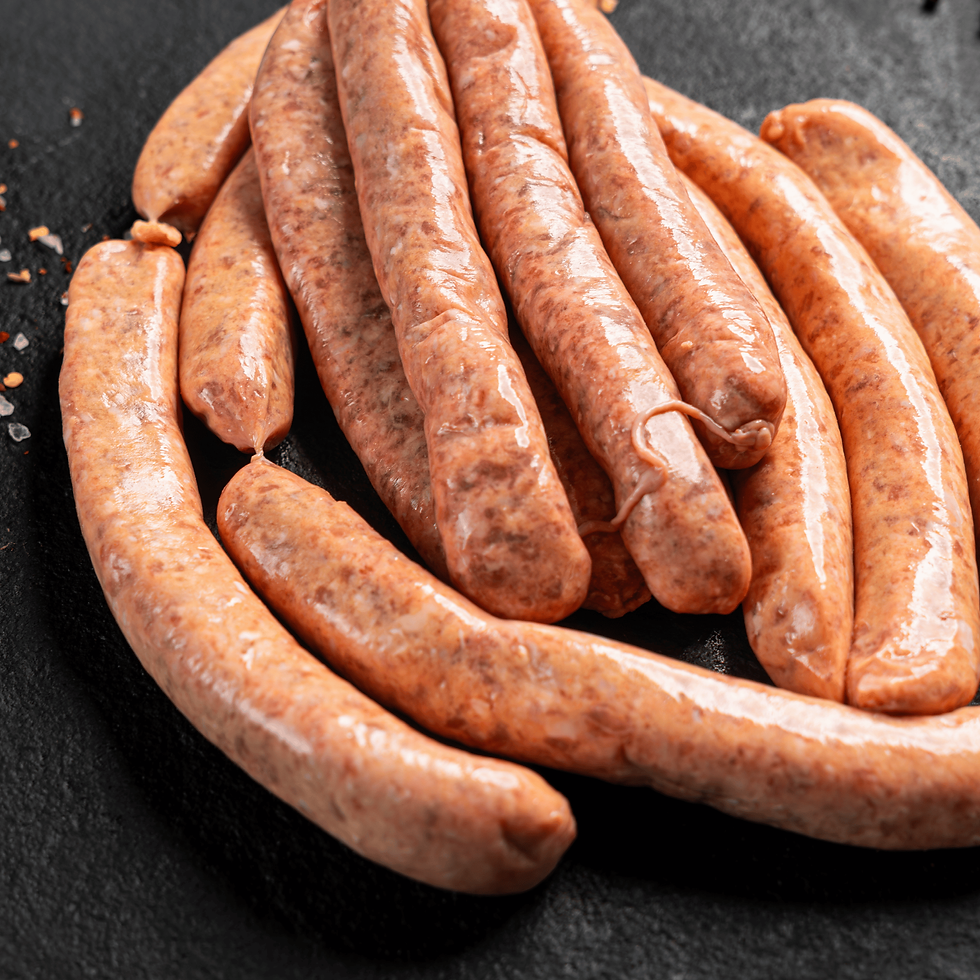 Thin beef sausages from Moofish, made from premium Australian beef, locally sourced, pasture-raised, hormone-free, and handpi