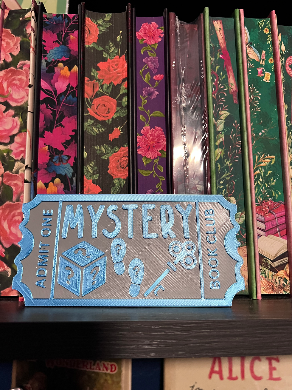 Thumbnail: Bookshelf ticket stub decor 