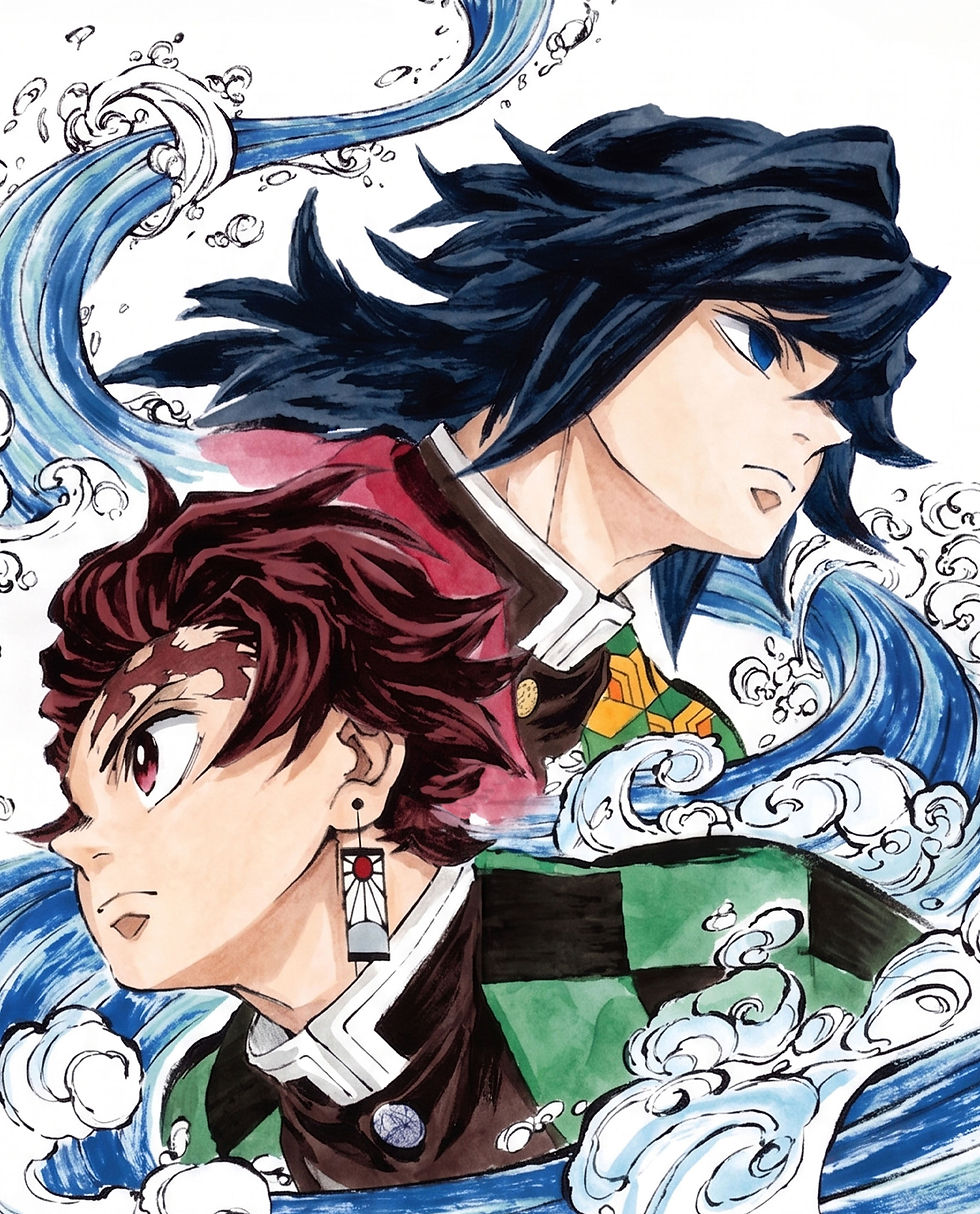 Thumbnail: Tanjiro X Giyu Portrait Demon Slayer GK Statue H2 Studio | Ready Stock - Authentic Anime Resin Collectible
