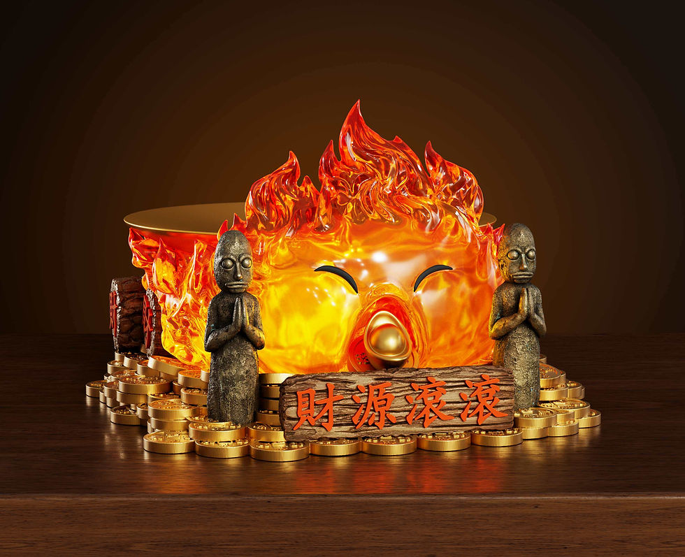 Thumbnail: Fortune Calcifer Howl's Moving Castle GK Statue Wawa Studio | Pre-Order - Authentic Anime Resin Collectible