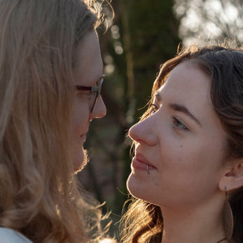 Golden Hour Couple Portrait in Barna Woods, Galway.
