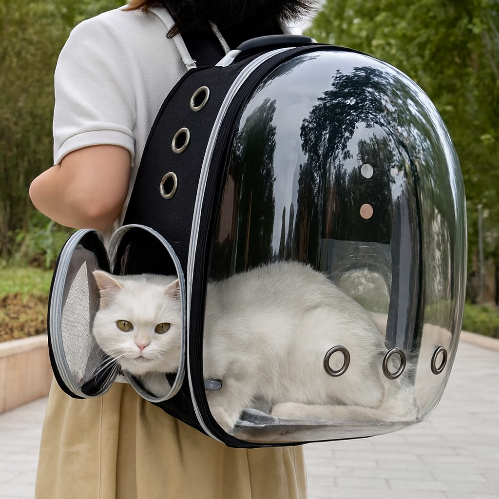 Transparent Cat Backpack Carrier – Breathable Pet Travel Bag for Small