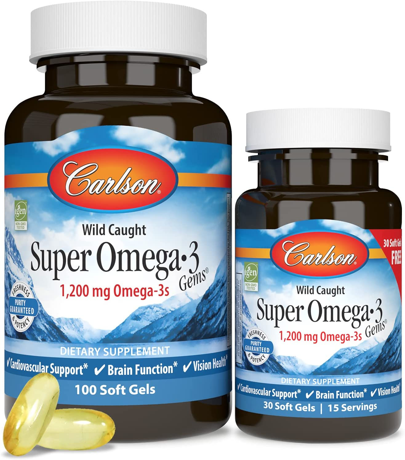 Super Omega 3 Carlson Labs EPA DHA 1200 mg Aceite Pescado 130 Capsulas