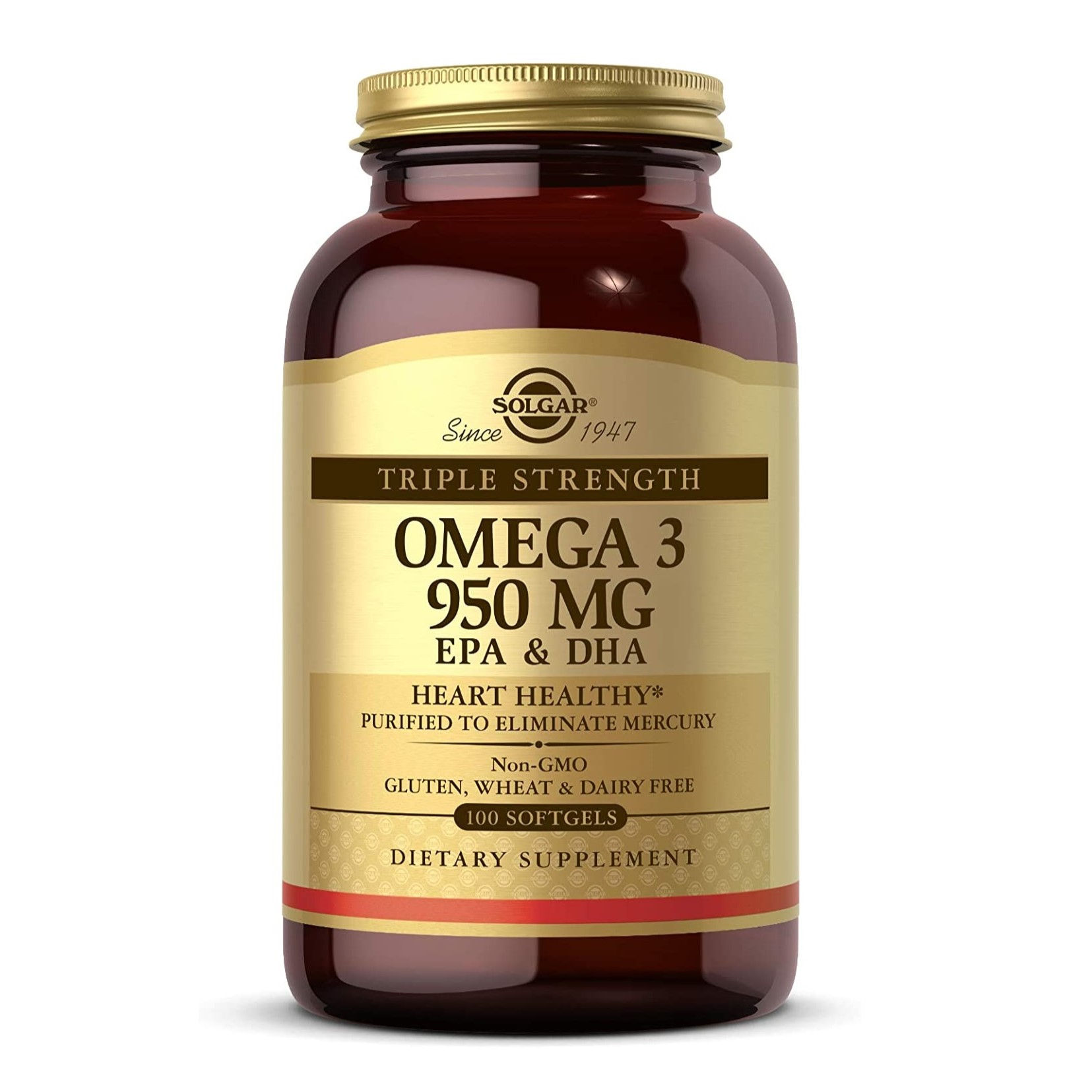 Omega 3 EPA DHA Triple Fuerza 950 mg Solgar 100 Capsulas Blandas