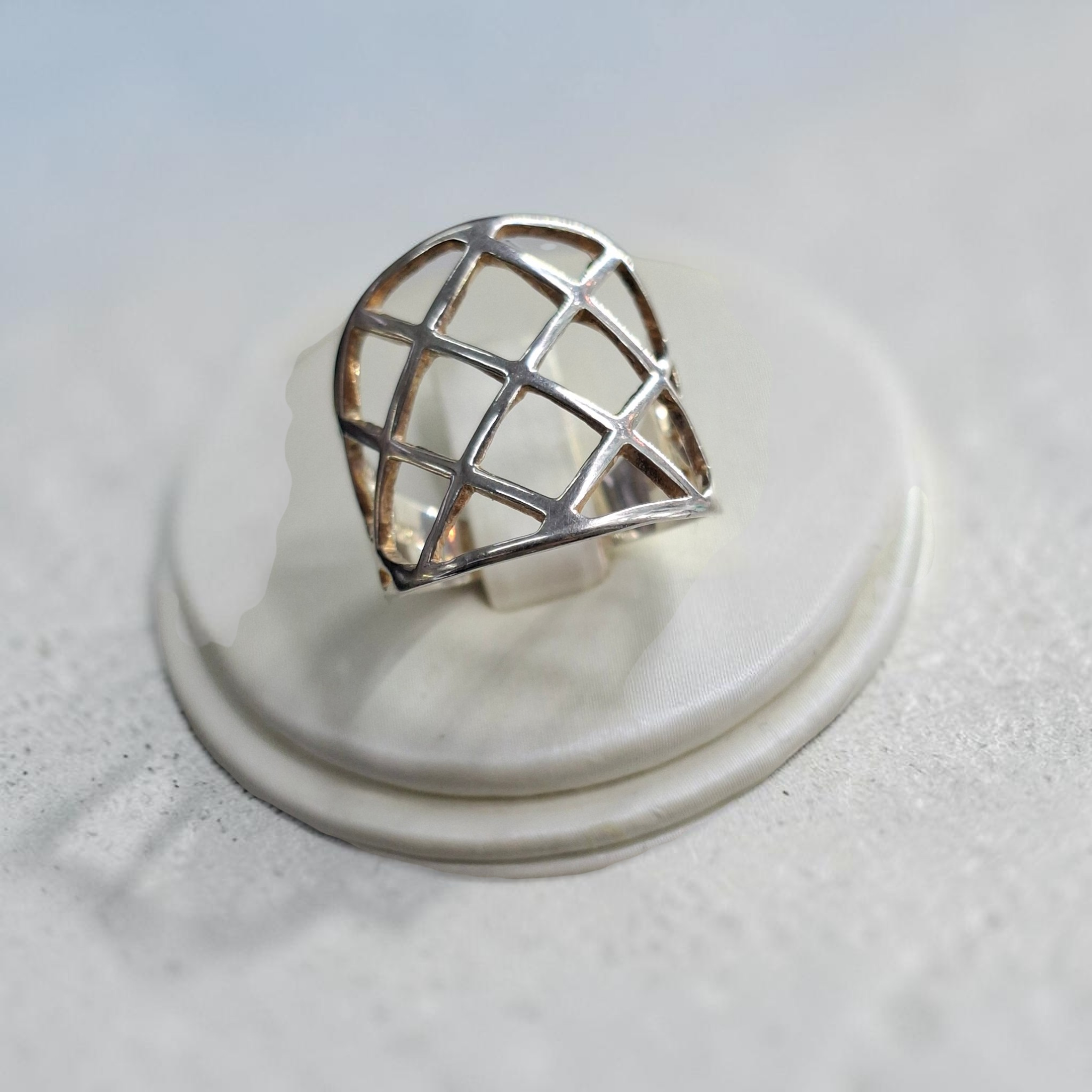Anillo plata jaula
