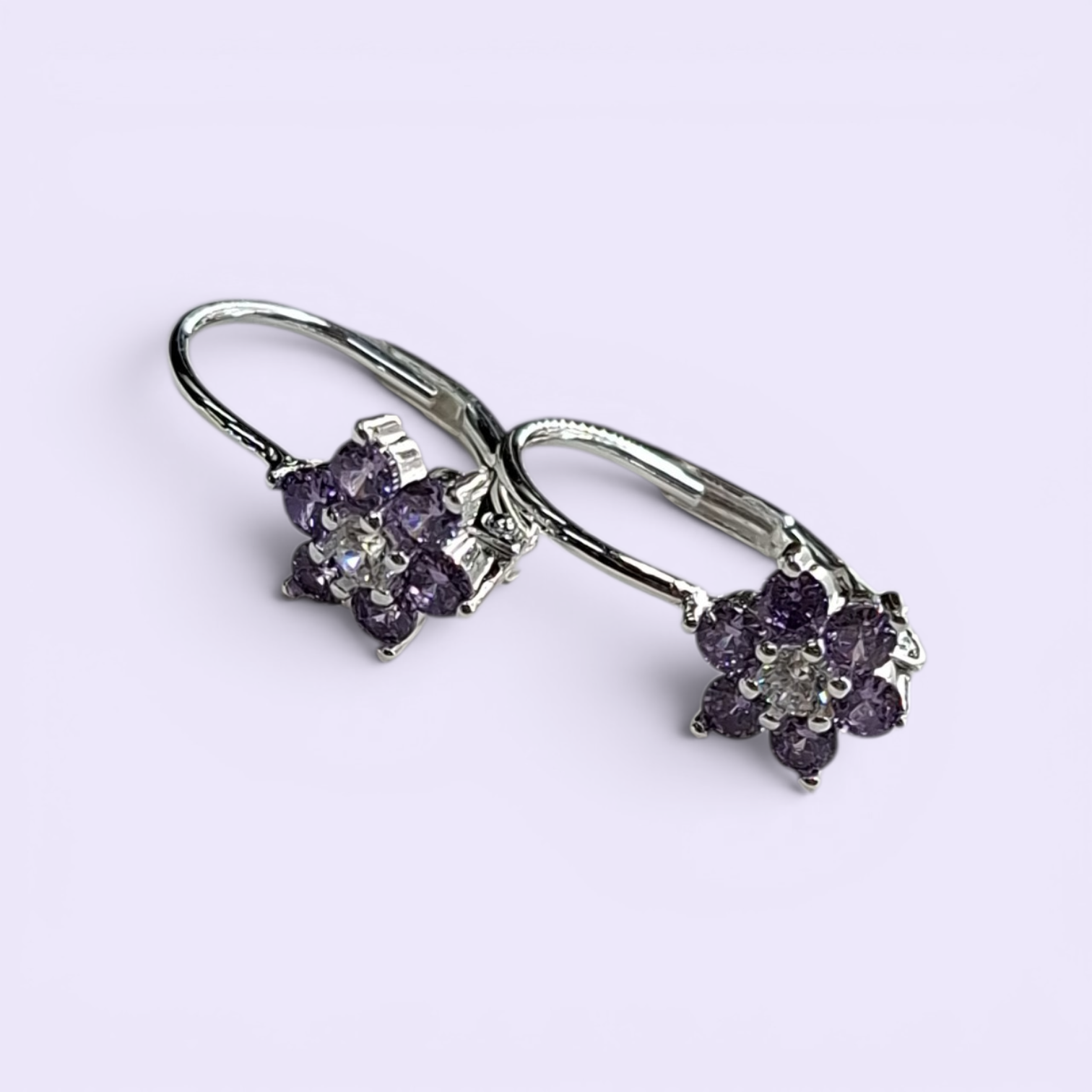 Aros de plata Flores 