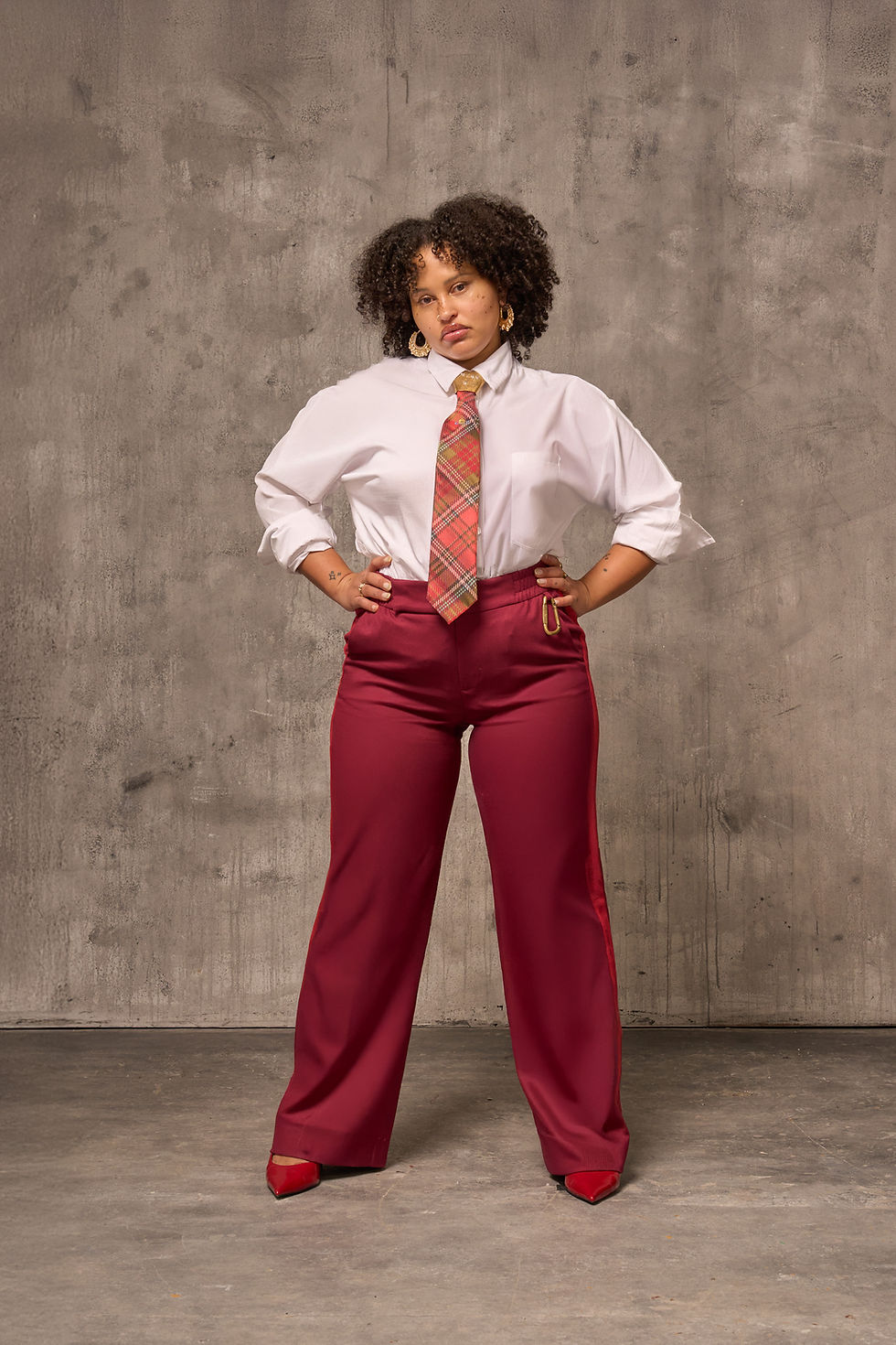 Thumbnail: The Eleonore Trouser - Burgundy Rouge