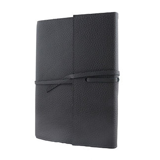 PA Derby Fashion Rind-Nappaleder Notizbuch mit Band