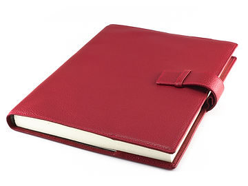 PA Derby Fashion Rind-Nappaleder Notizbuch mit Stiftschlaufe